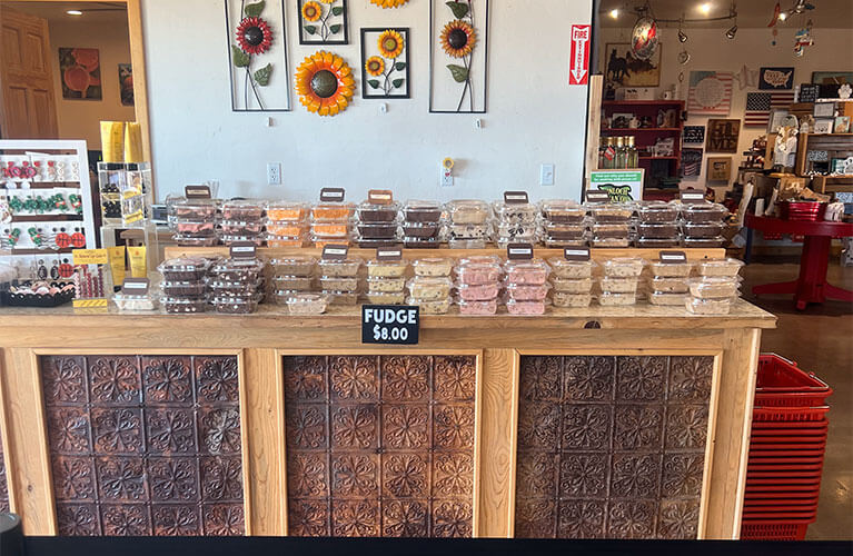 Stop by our fudge counter and pick up a box of delicious, fresh-made fudge!